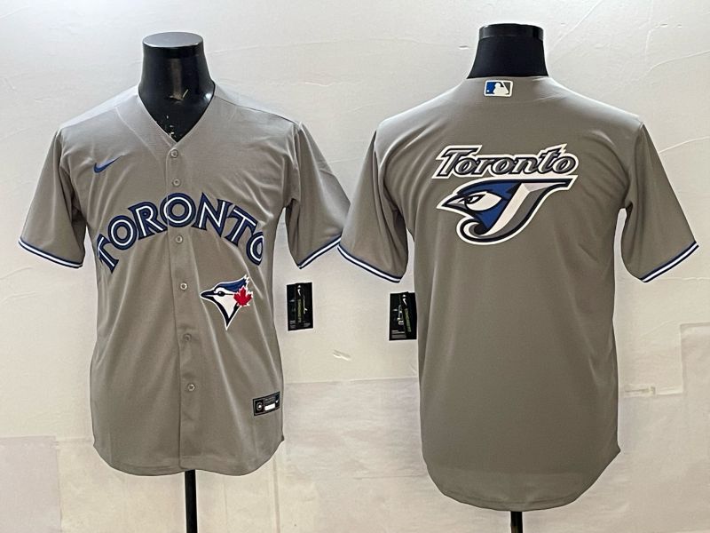Men 2025 Nike Toronto Blue Jays Blank Grey Game MLB Jersey 05